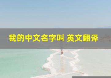 我的中文名字叫 英文翻译